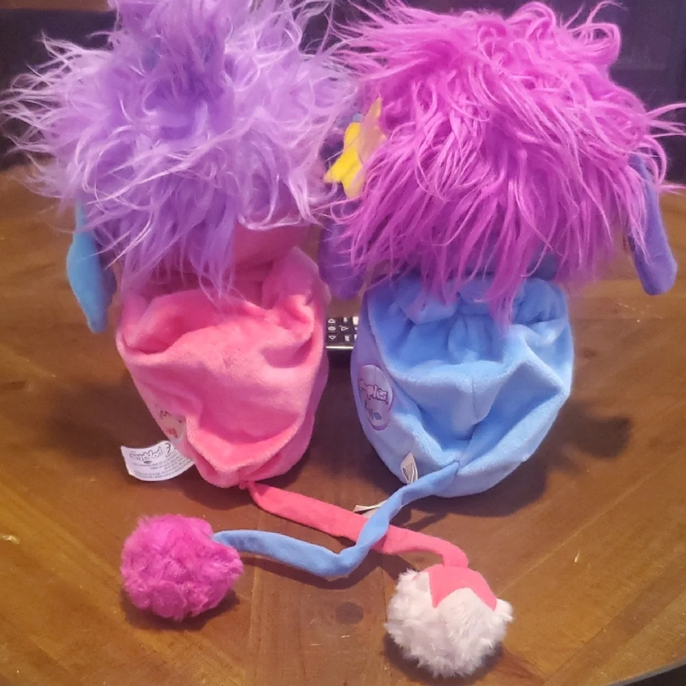 Fluffy Friends Plush Pet Toys - Pink and Blue